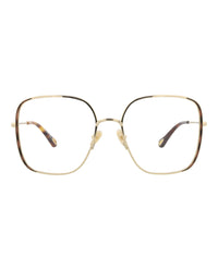 Chloé Chloé Womens Square/Rectangle Gold Gold Transparent Fashion Designer Eyewear