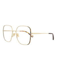 Chloé Chloé Womens Square/Rectangle Gold Gold Transparent Fashion Designer Eyewear