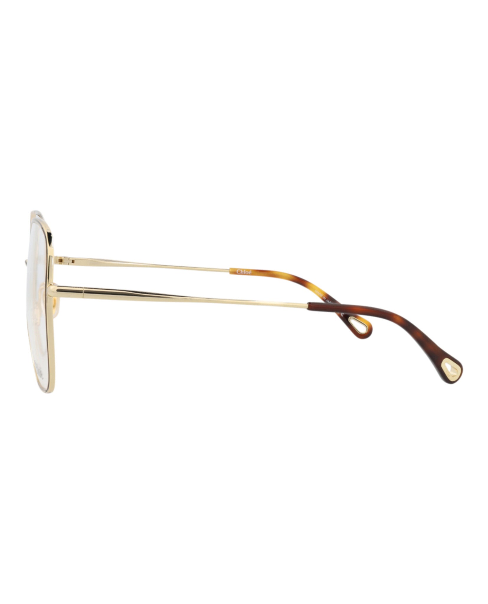 Chloé Chloé Womens Square/Rectangle Gold Gold Transparent Fashion Designer Eyewear