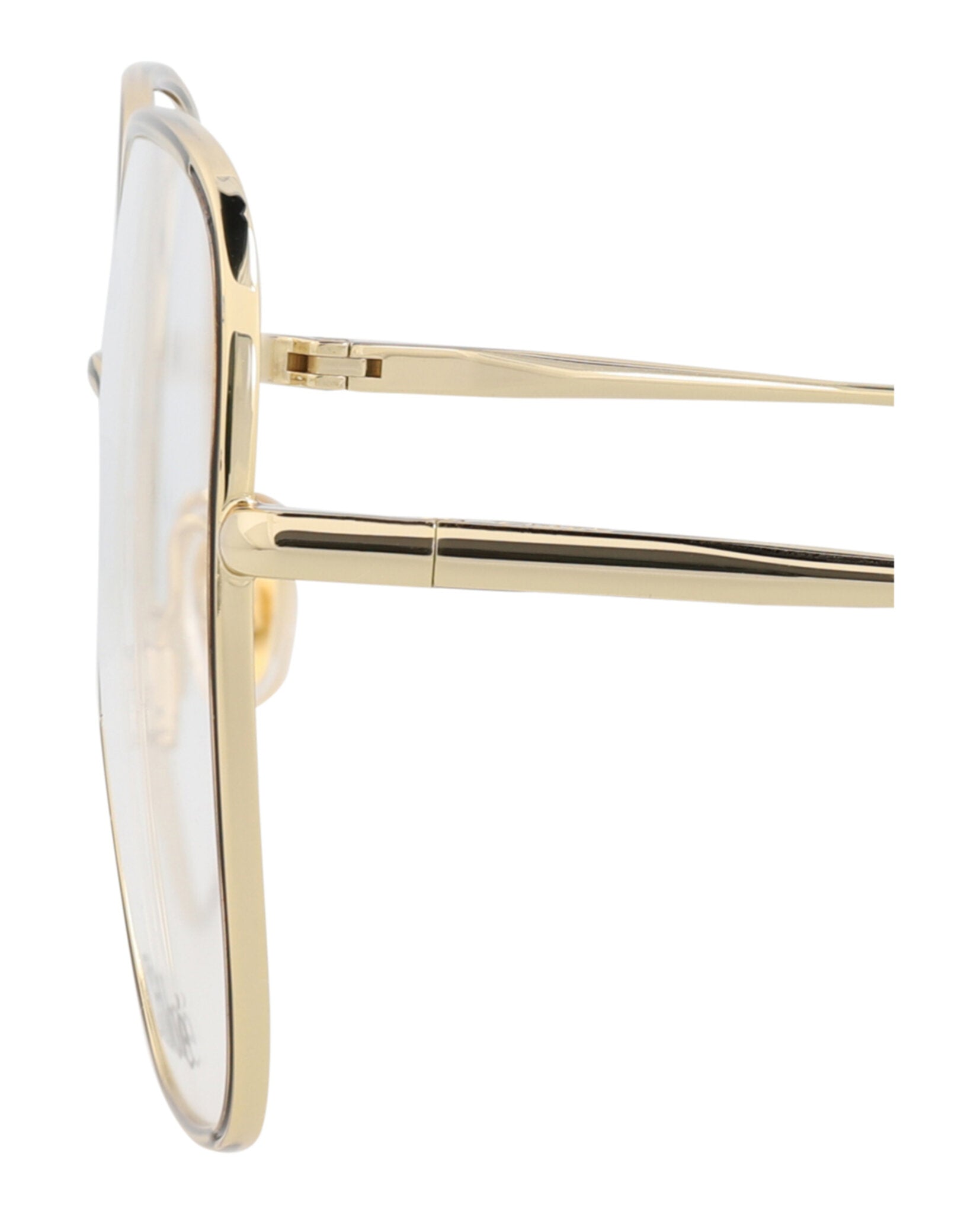 Chloé Chloé Womens Square/Rectangle Gold Gold Transparent Fashion Designer Eyewear