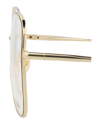 Chloé Chloé Womens Square/Rectangle Gold Gold Transparent Fashion Designer Eyewear