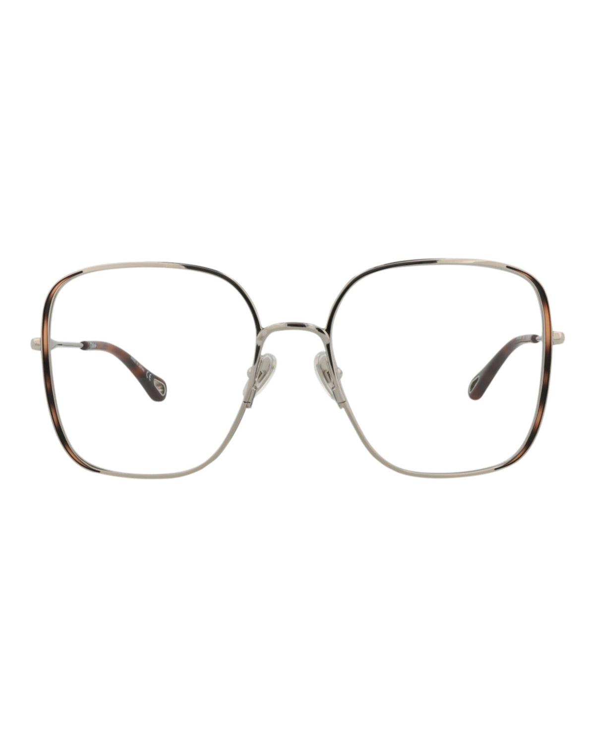 Chloé Womens Square/Rectangle Silver Silver Transparent Fashion Designer Eyewear