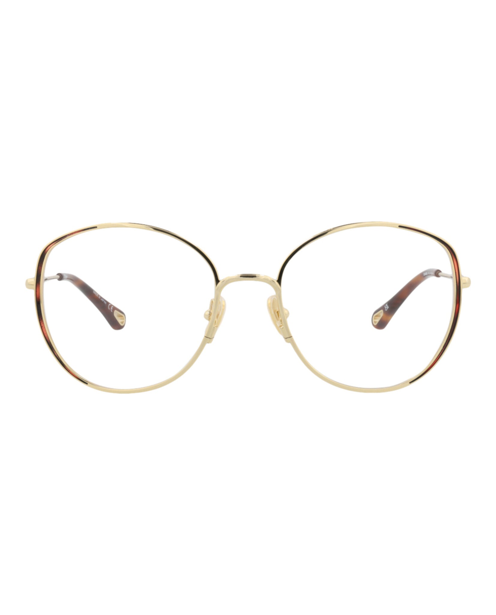 Chloé Chloé Womens Round/Oval Gold Gold Transparent Fashion Designer Eyewear