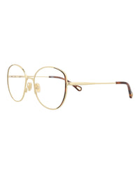 Chloé Chloé Womens Round/Oval Gold Gold Transparent Fashion Designer Eyewear