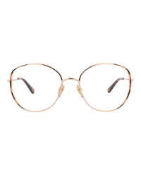 Chloé Womens Round/Oval Gold Gold Transparent Fashion Designer Eyewear
