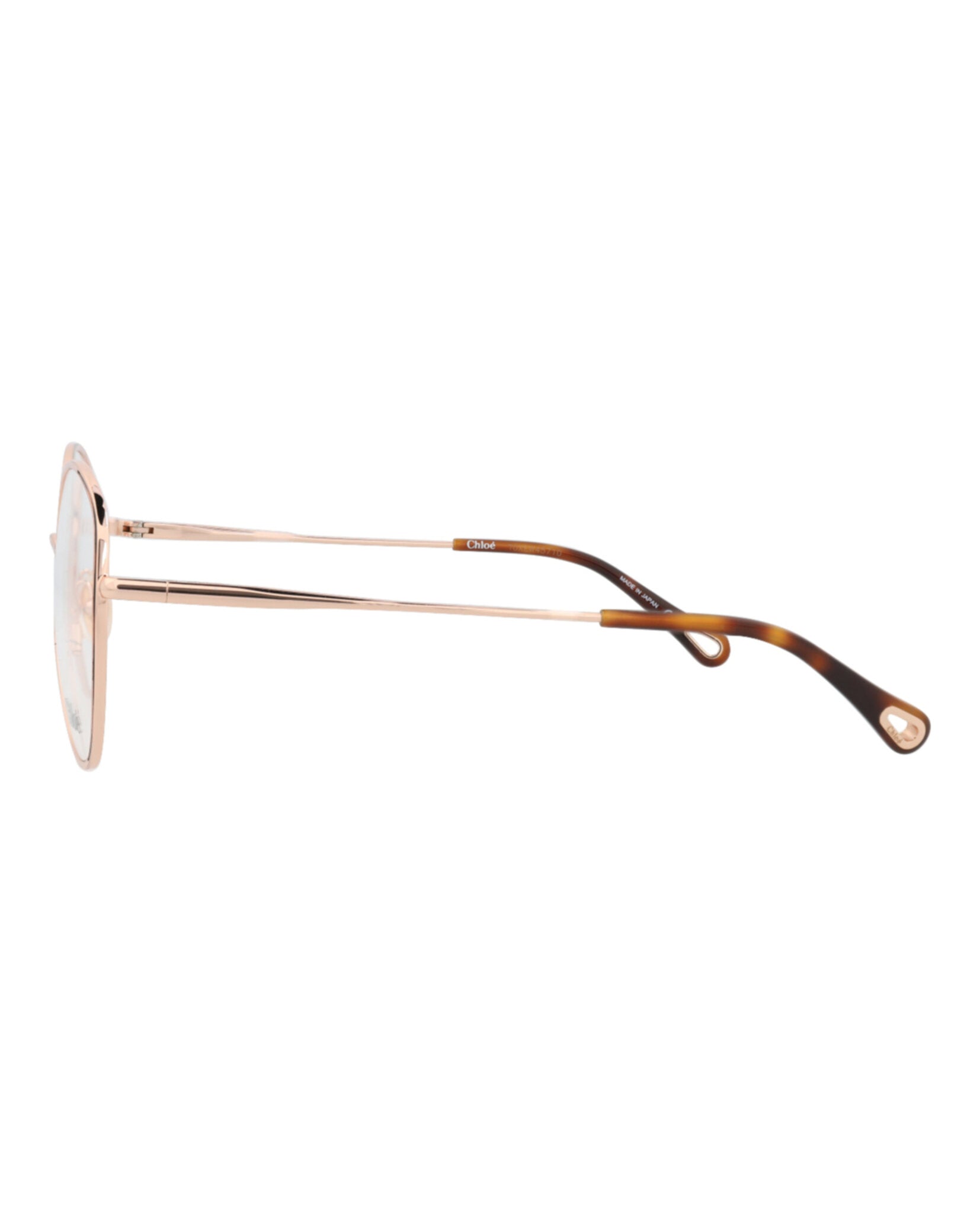 Chloé Womens Round/Oval Gold Gold Transparent Fashion Designer Eyewear
