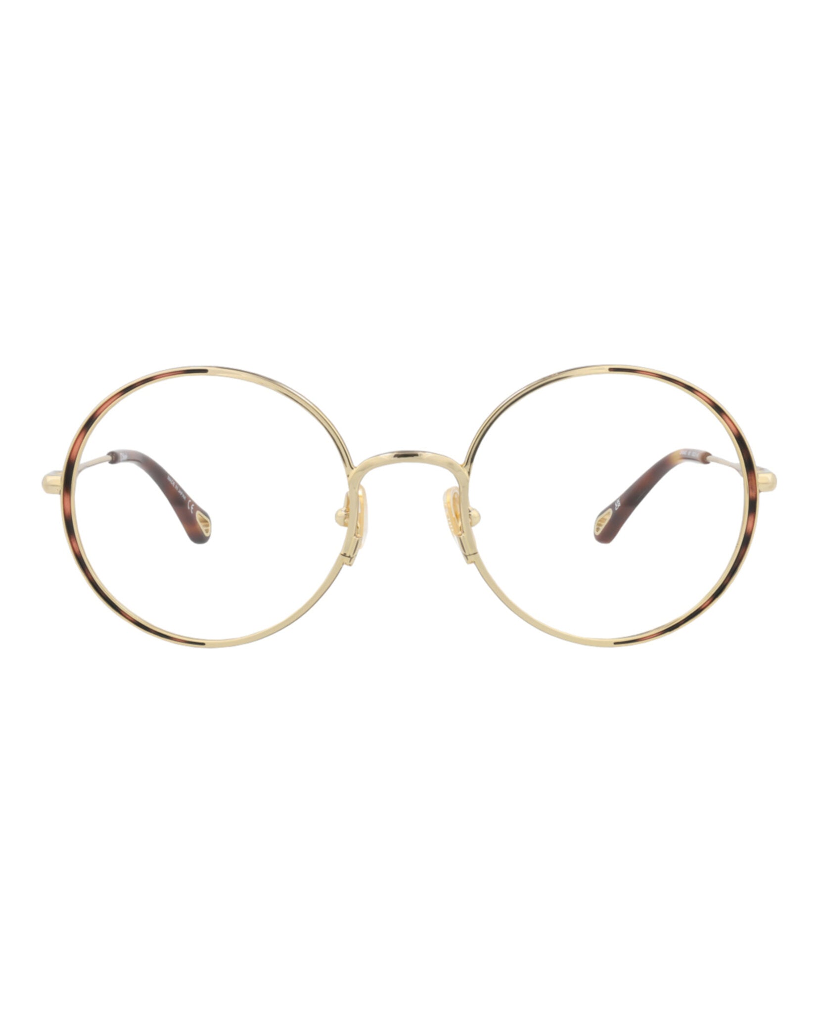 Chloé Womens Round/Oval Gold Gold Transparent Fashion Designer Eyewear