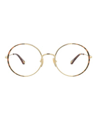 Chloé Womens Round/Oval Gold Gold Transparent Fashion Designer Eyewear