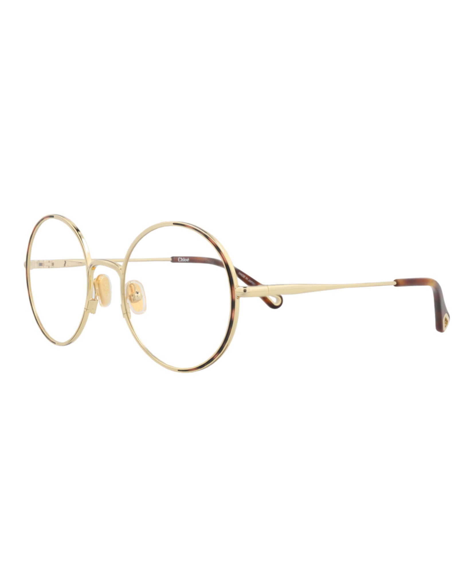 Chloé Womens Round/Oval Gold Gold Transparent Fashion Designer Eyewear
