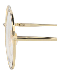 Chloé Womens Round/Oval Gold Gold Transparent Fashion Designer Eyewear