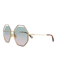 Chloé Womens Square/Rectangle Havana Gold Green Fashion Designer Eyewear