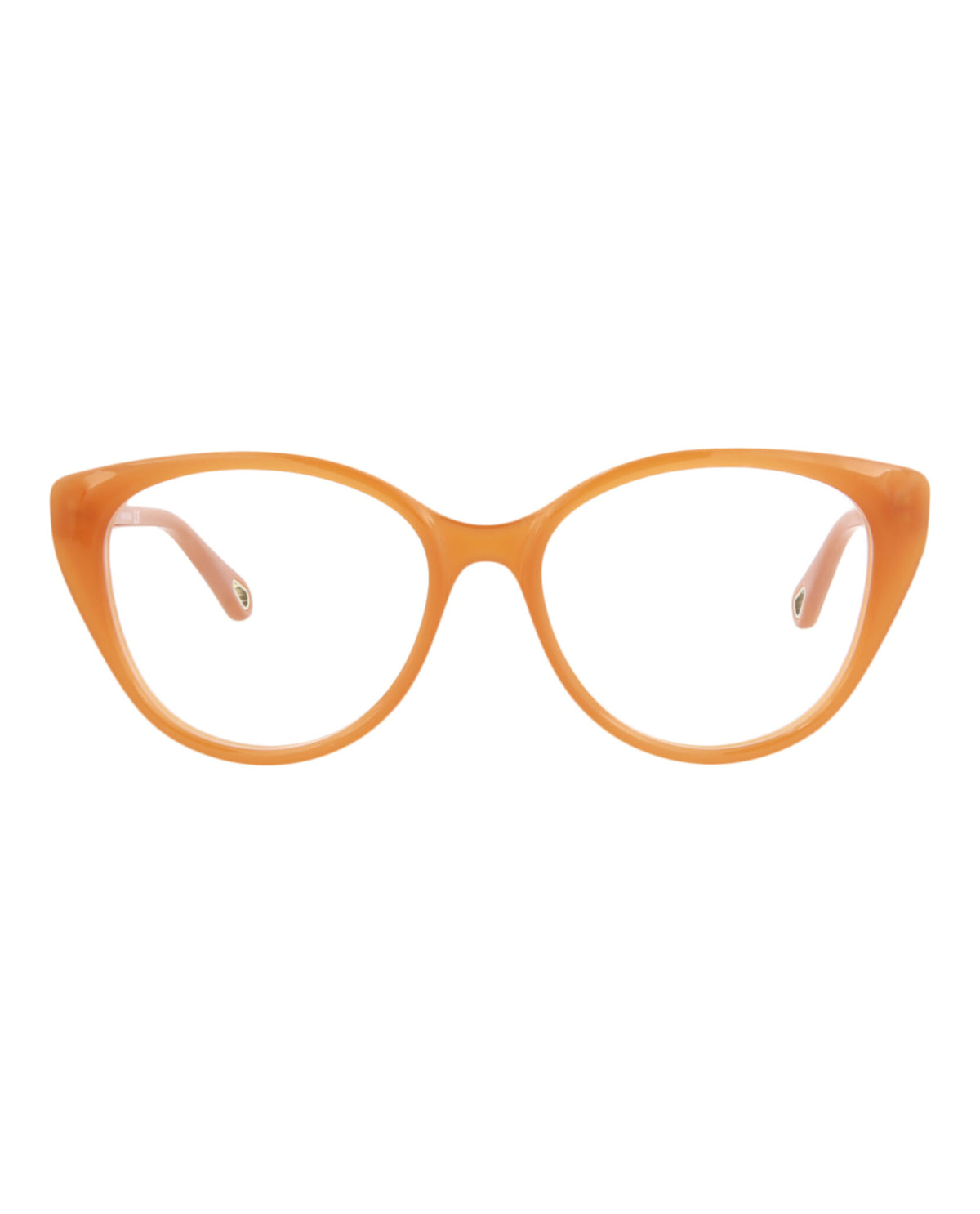 Chloé Womens Cat Eye Orange Orange Transparent Fashion Designer Eyewear