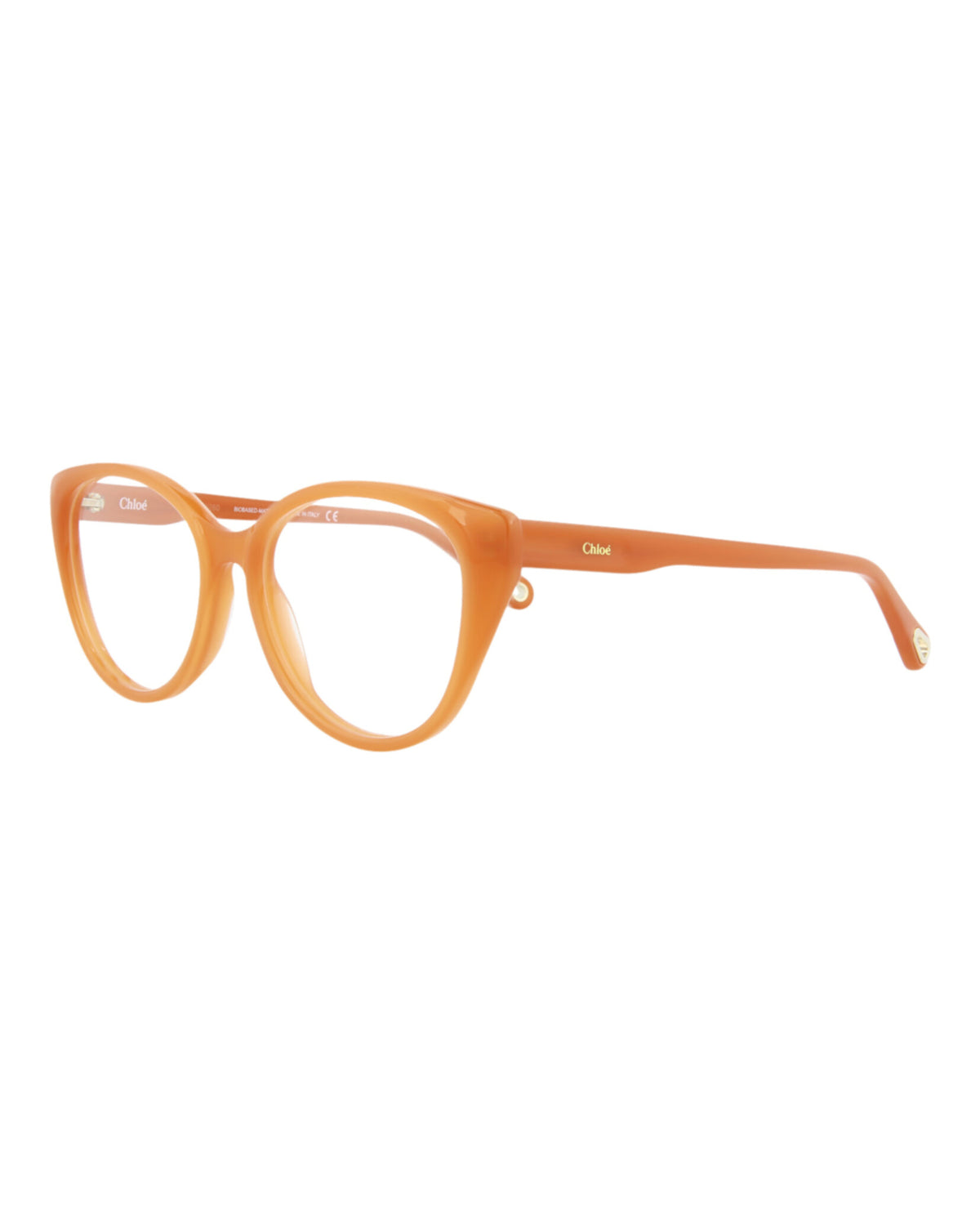 Chloé Womens Cat Eye Orange Orange Transparent Fashion Designer Eyewear