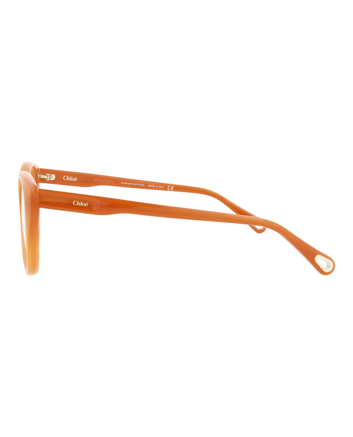 Chloé Womens Cat Eye Orange Orange Transparent Fashion Designer Eyewear
