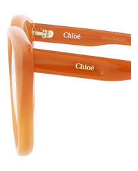 Chloé Womens Cat Eye Orange Orange Transparent Fashion Designer Eyewear