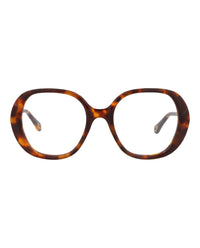 Chloé Womens Square/Rectangle Havana Havana Transparent Fashion Designer Eyewear