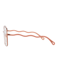 Chloé Womens Square/Rectangle Brown Pink Transparent Fashion Designer Eyewear