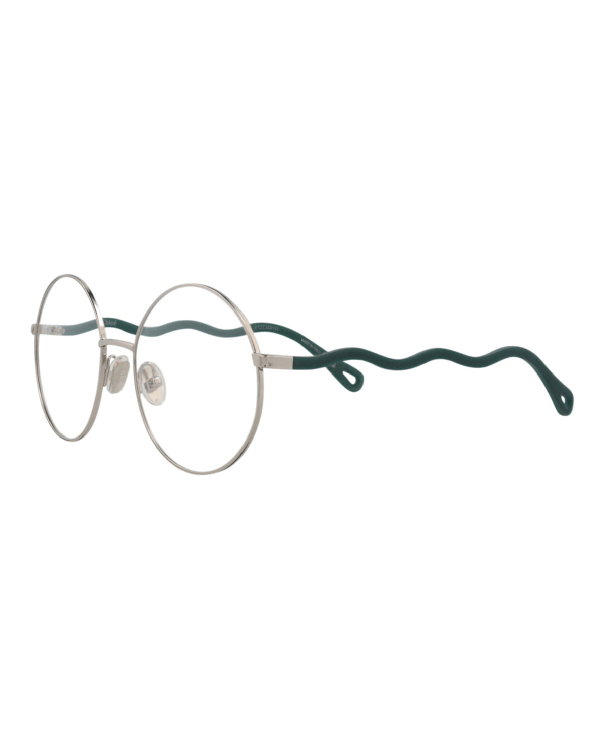 Chloé Womens Round/Oval Silver Green Transparent Fashion Designer Eyewear