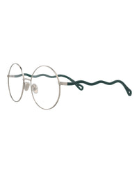 Chloé Womens Round/Oval Silver Green Transparent Fashion Designer Eyewear