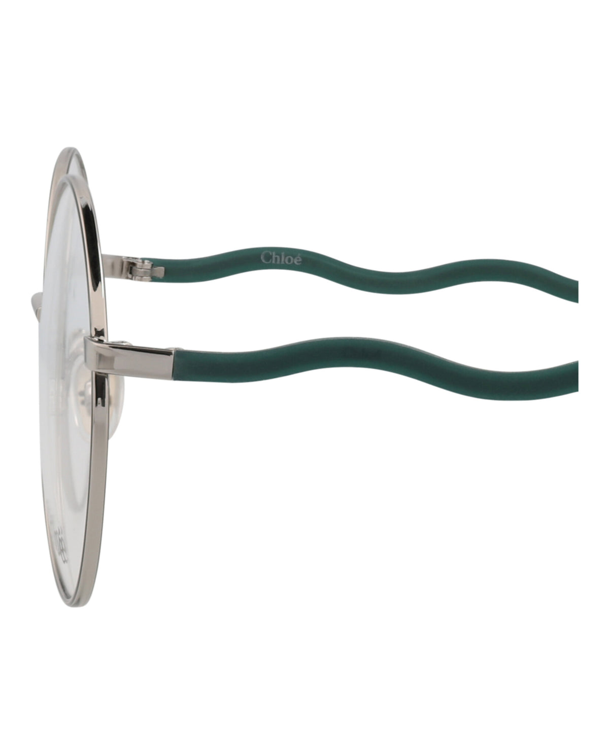 Chloé Womens Round/Oval Silver Green Transparent Fashion Designer Eyewear
