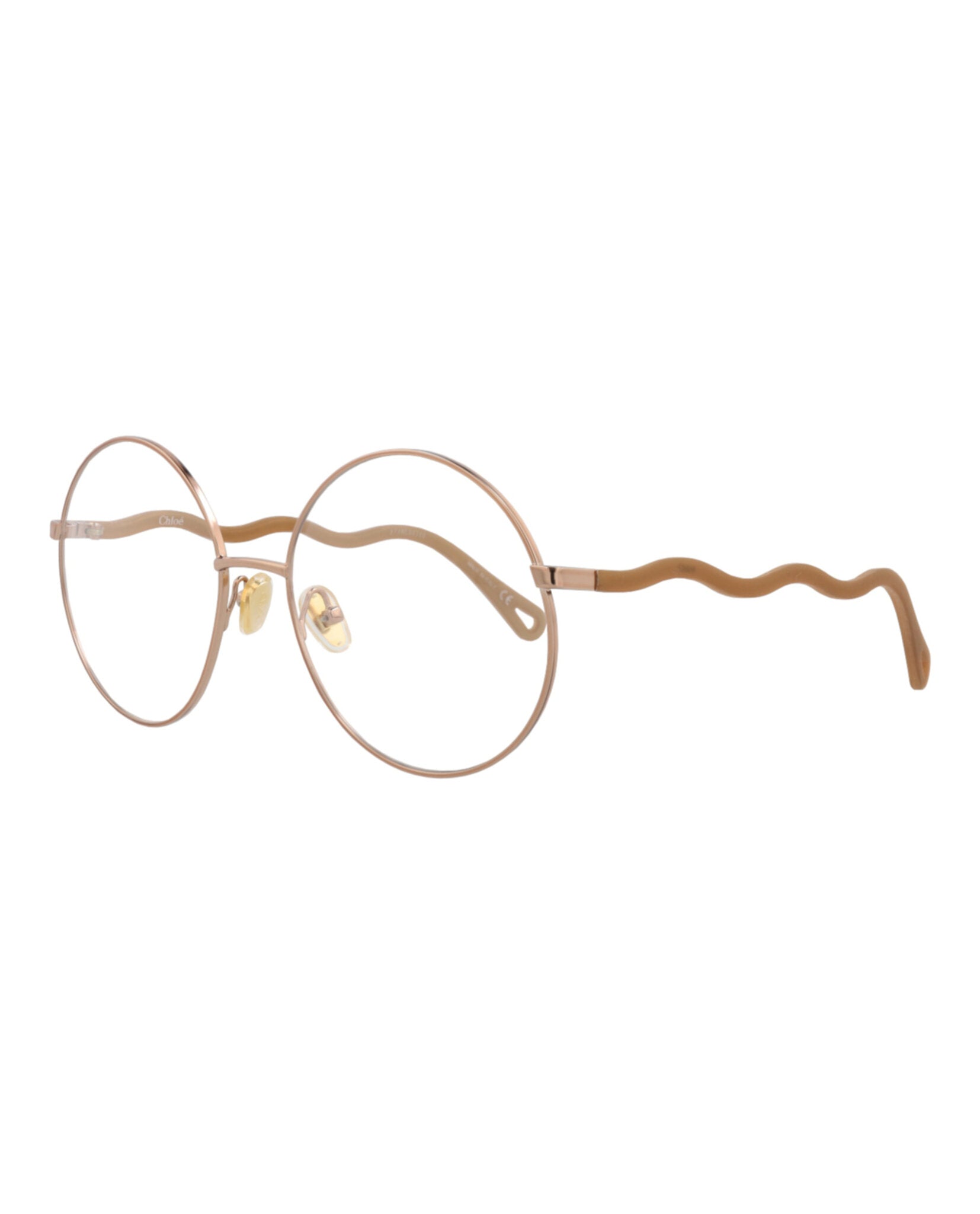 Chloé Womens Round/Oval Beige Brown Transparent Fashion Designer Eyewear