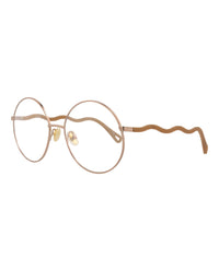 Chloé Womens Round/Oval Beige Brown Transparent Fashion Designer Eyewear