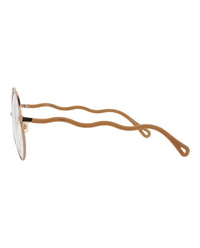 Chloé Womens Round/Oval Beige Brown Transparent Fashion Designer Eyewear