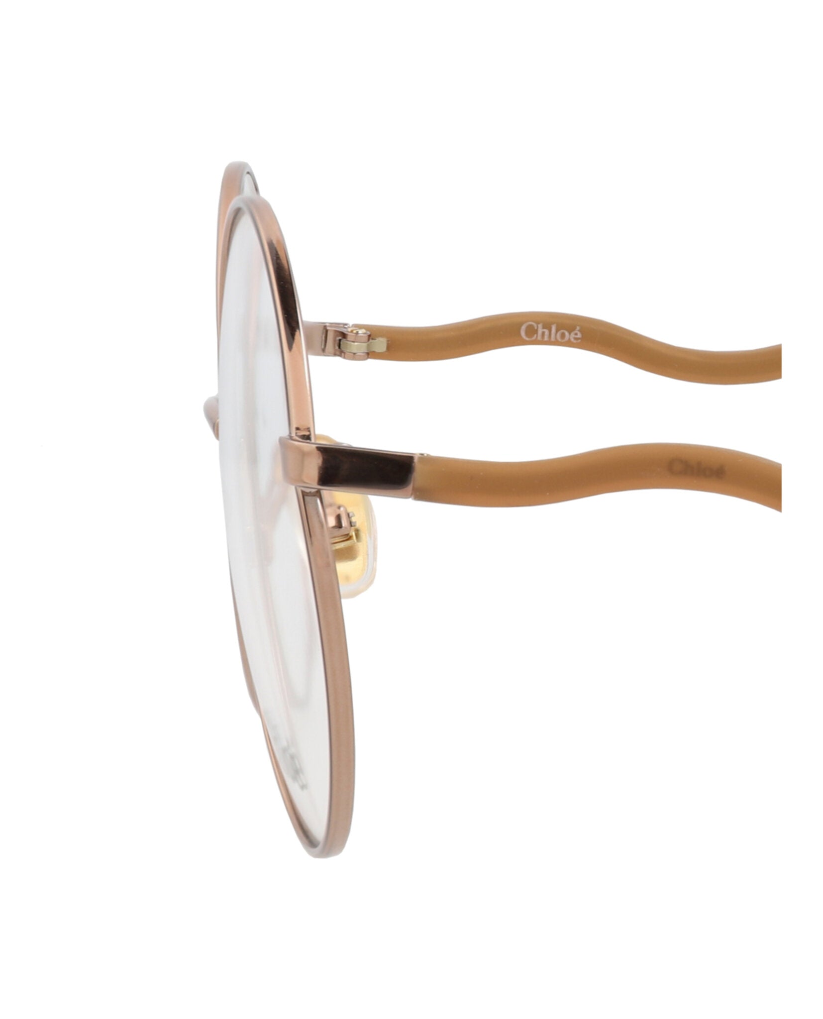 Chloé Womens Round/Oval Beige Brown Transparent Fashion Designer Eyewear