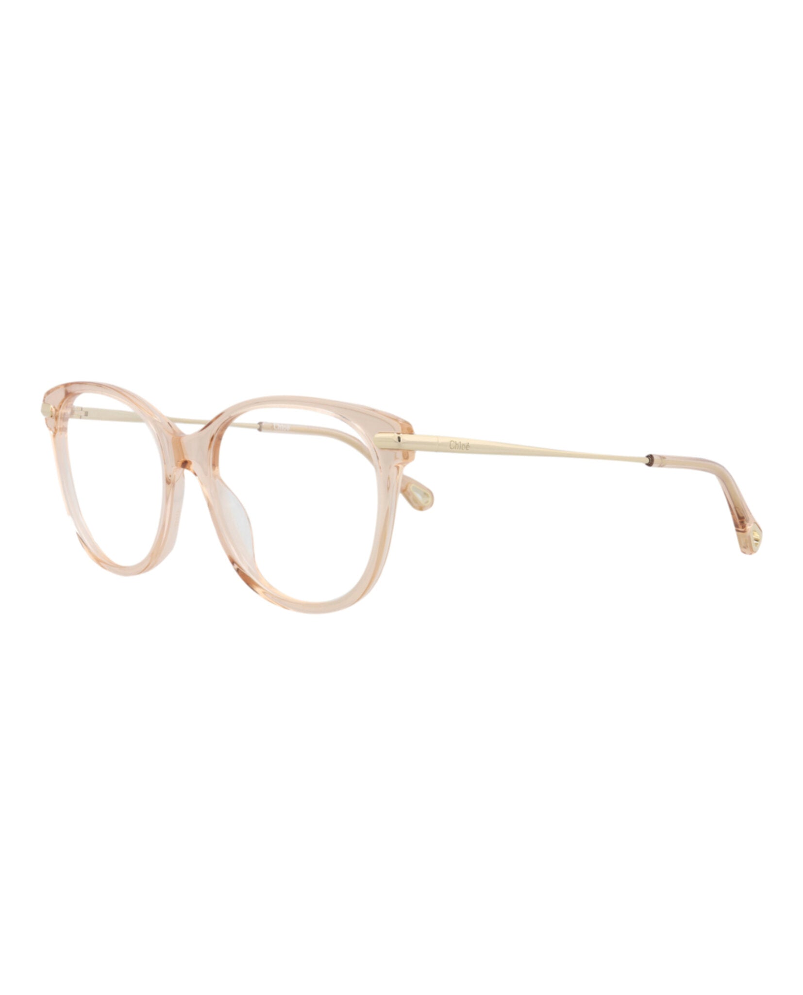Chloé Womens Cat Eye Pink Gold Transparent Fashion Designer Eyewear