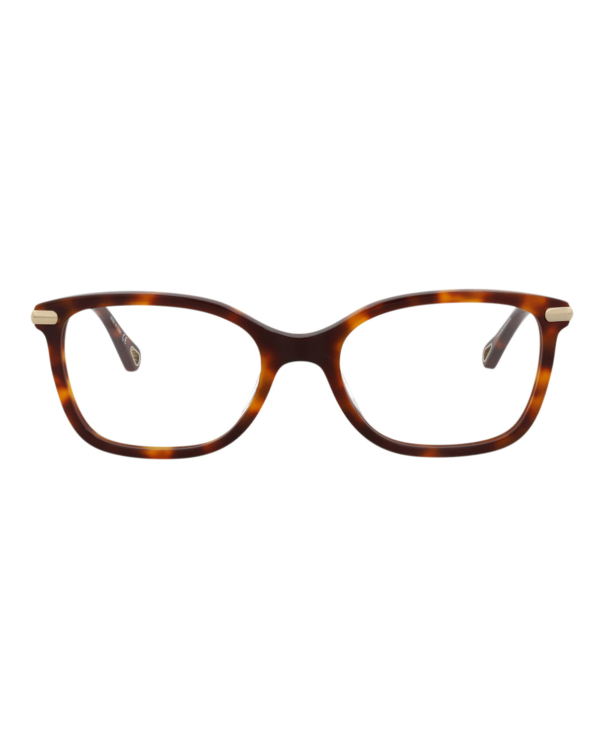 Chloé Womens Square/Rectangle Havana Gold Transparent Fashion Designer Eyewear
