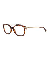 Chloé Womens Square/Rectangle Havana Gold Transparent Fashion Designer Eyewear