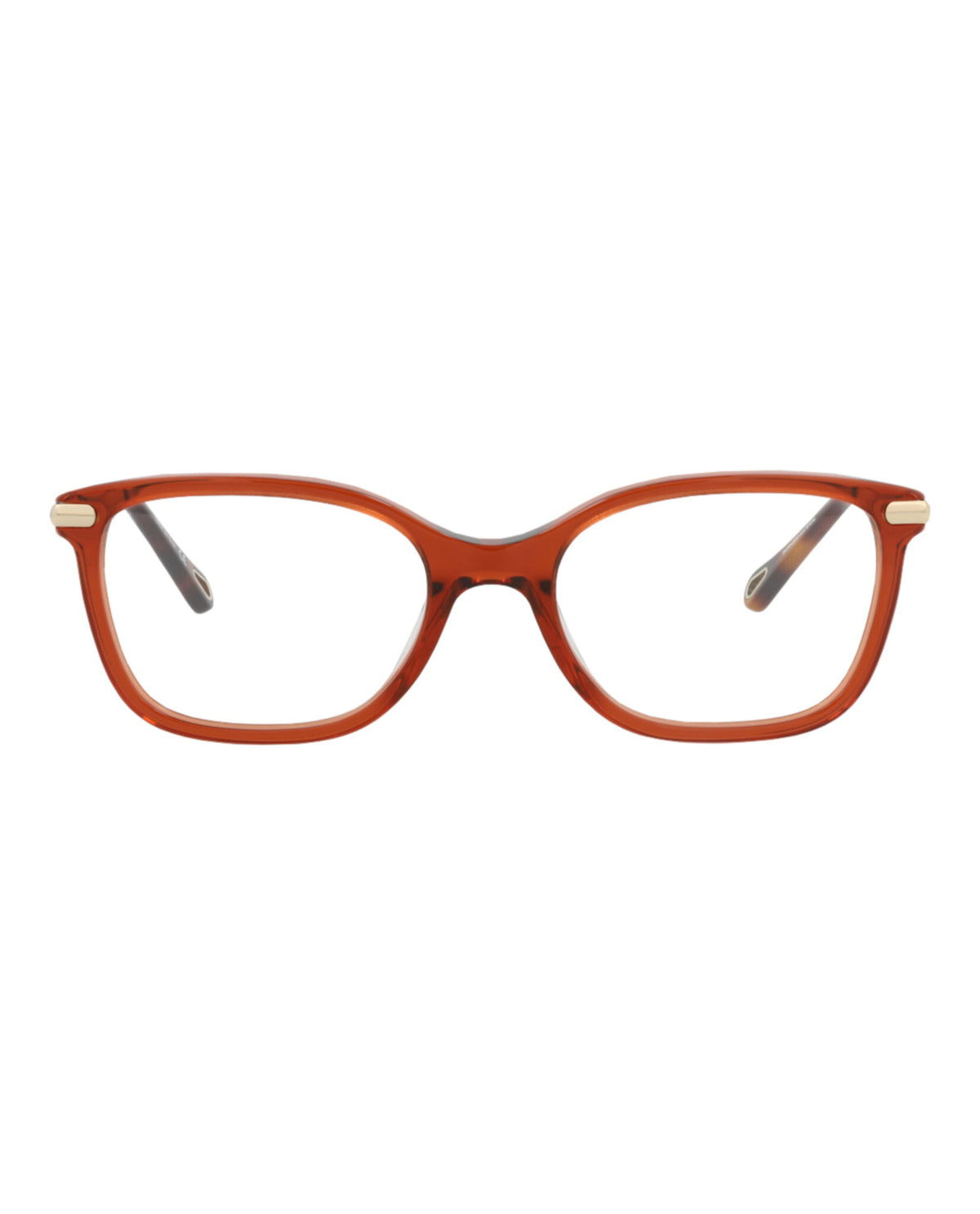 Chloé Womens Square/Rectangle Brown Gold Transparent Fashion Designer Eyewear