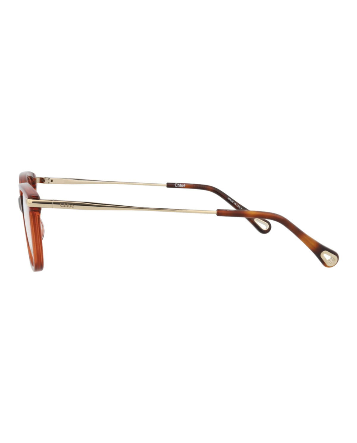 Chloé Womens Square/Rectangle Brown Gold Transparent Fashion Designer Eyewear
