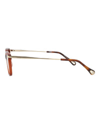 Chloé Womens Square/Rectangle Brown Gold Transparent Fashion Designer Eyewear