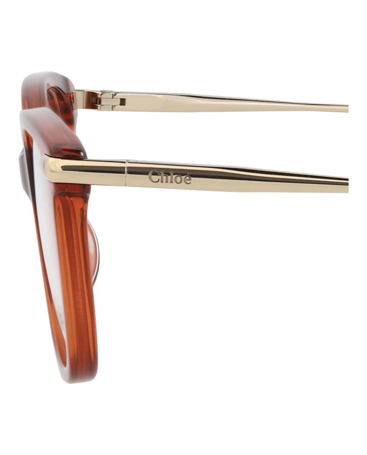 Chloé Womens Square/Rectangle Brown Gold Transparent Fashion Designer Eyewear