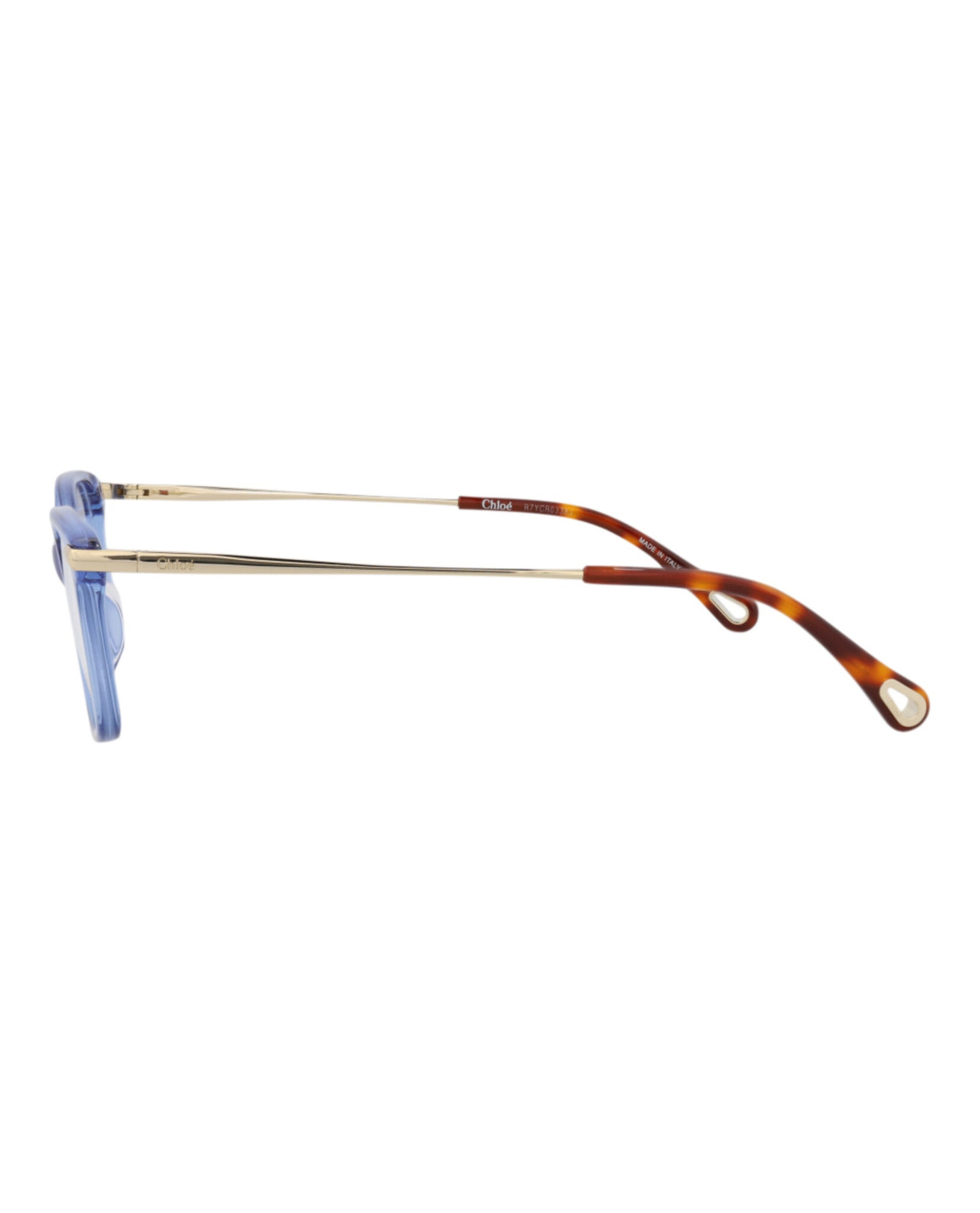 Chloé Womens Square/Rectangle Blue Gold Transparent Fashion Designer Eyewear