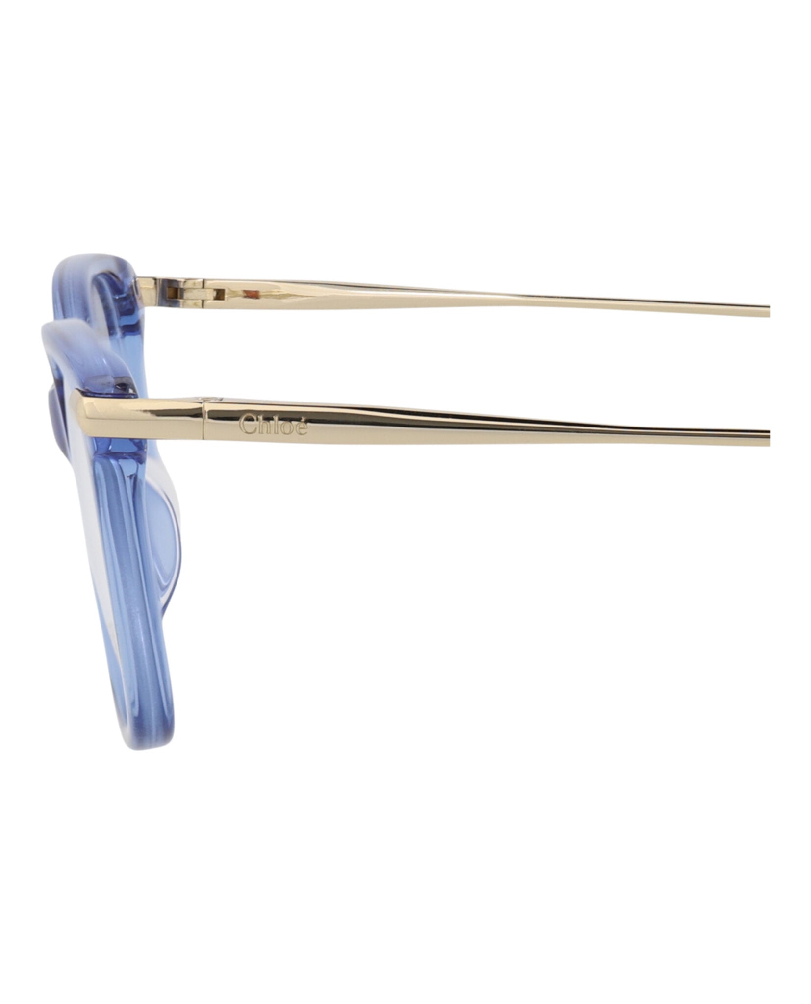 Chloé Womens Square/Rectangle Blue Gold Transparent Fashion Designer Eyewear