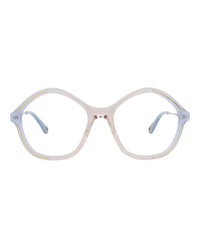 Chloé Womens Square/Rectangle Light Blue Gold Transparent Fashion Designer Eyewear
