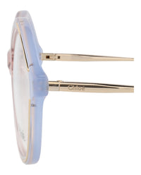 Chloé Womens Square/Rectangle Light Blue Gold Transparent Fashion Designer Eyewear