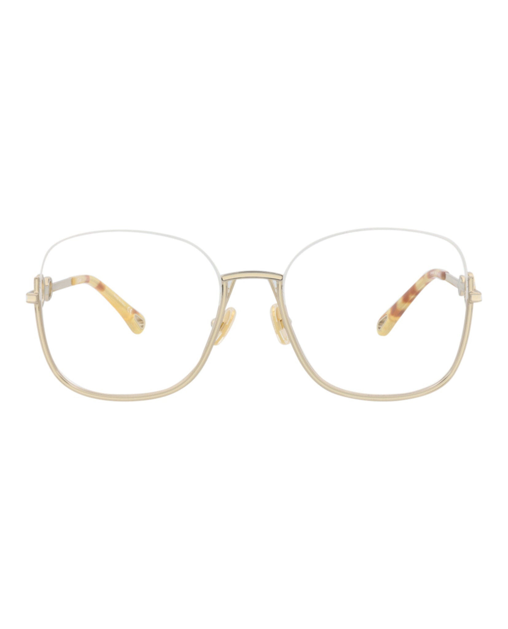 Chloé Womens Square/Rectangle Gold Gold Transparent Fashion Designer Eyewear