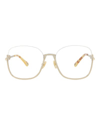 Chloé Womens Square/Rectangle Gold Gold Transparent Fashion Designer Eyewear