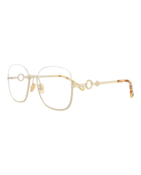 Chloé Womens Square/Rectangle Gold Gold Transparent Fashion Designer Eyewear