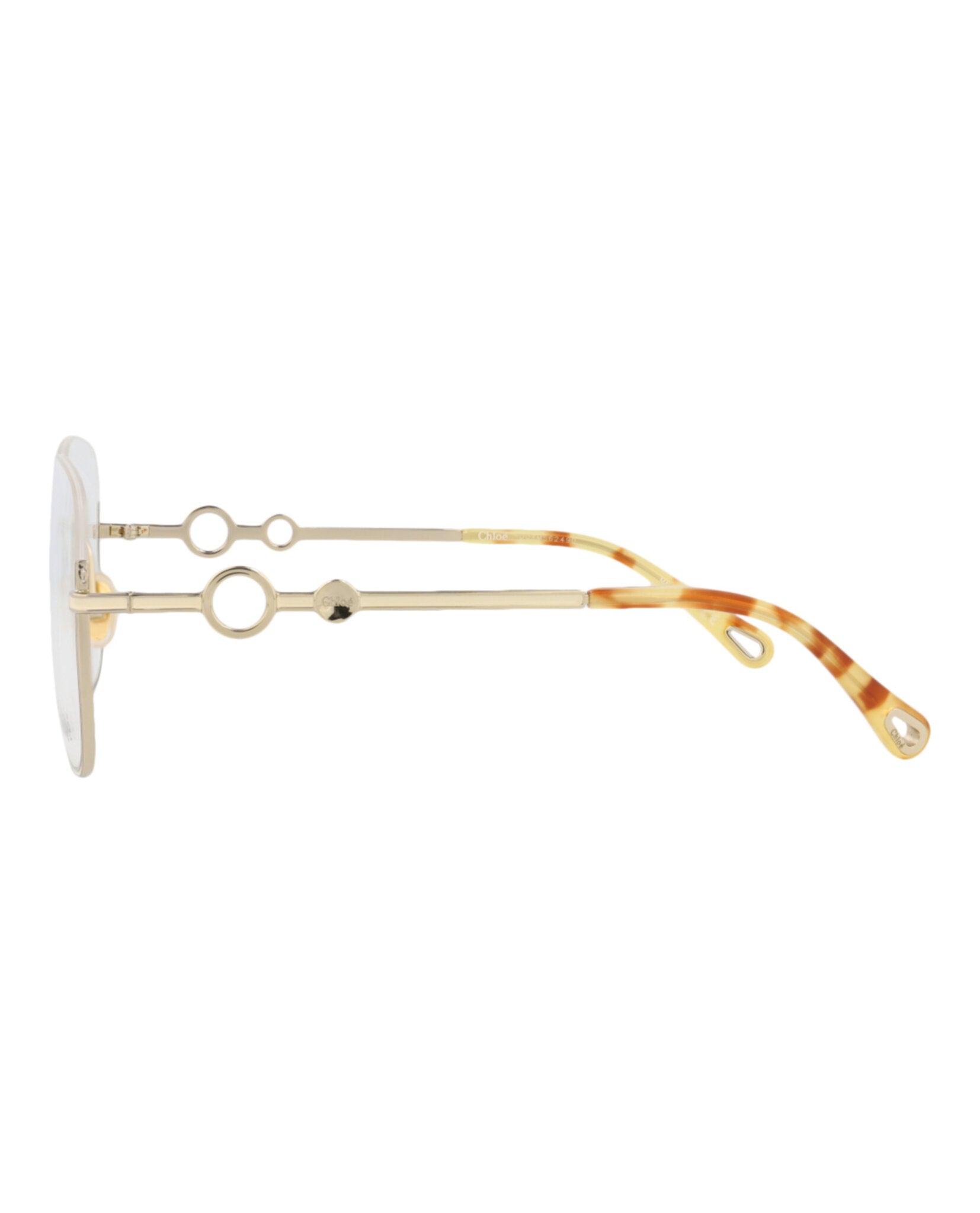 Chloé Womens Square/Rectangle Gold Gold Transparent Fashion Designer Eyewear