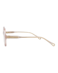Chloé Chloé Womens Round/Oval Pink Pink Transparent Fashion Designer Eyewear