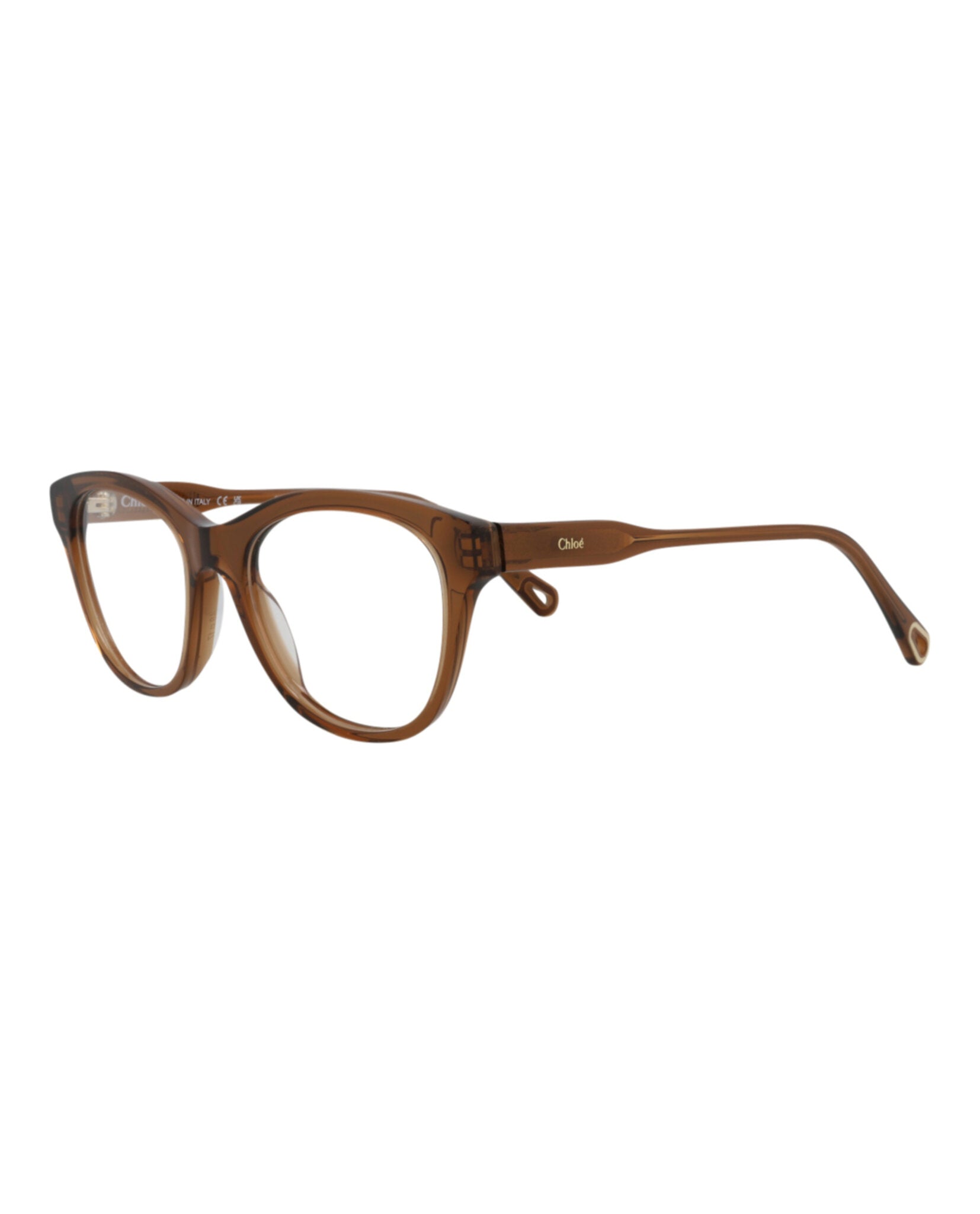 Chloé Chloé Womens Cat Eye Brown Brown Transparent Fashion Designer Eyewear