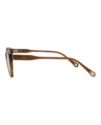 Chloé Chloé Womens Cat Eye Brown Brown Transparent Fashion Designer Eyewear