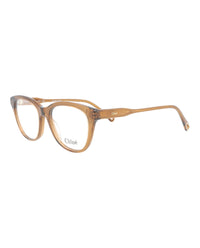 Chloé Womens Cat Eye Brown Brown Transparent Fashion Designer Eyewear