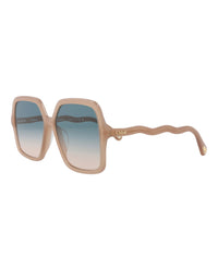 Chloé Chloé Womens Square/Rectangle Nude Nude Green Fashion Designer Eyewear