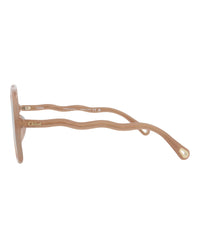Chloé Chloé Womens Square/Rectangle Nude Nude Green Fashion Designer Eyewear