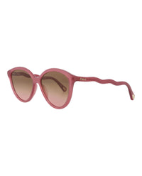 Chloé Chloé Womens Round/Oval Burgundy Burgundy Brown Fashion Designer Eyewear